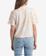 γρ Reef πείτε παρακαλώ κοντομάνικο crop tee γυναίκες βαφή ροδακινί γραβάτας 044RT273 - Image 2